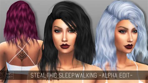 Simpliciaty Stealthics Sleepwalking Hair Retextured Sims Hairs