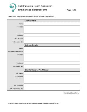 Fillable Online Fdamh Org Link Service Referral Form BFDAMHb Fdamh