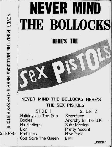 Sex Pistols Never Mind The Bollocks Heres The Sex Pistols Cassette