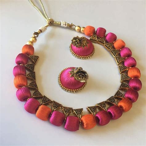 Handmade Silk Thread Necklace Set Sarang Silk Thread Necklace