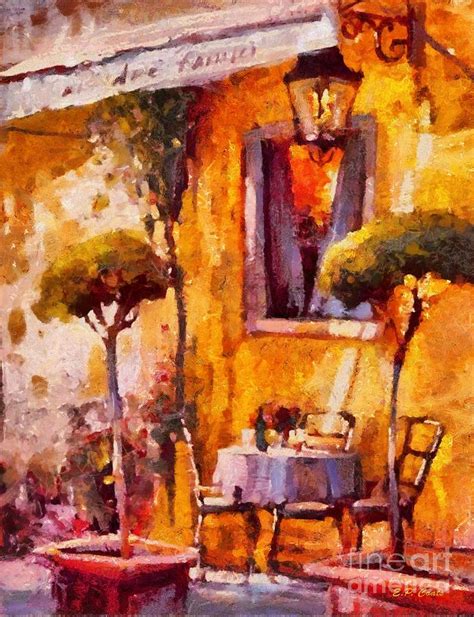 Paris Cafe Painting By Elizabeth Coats Fine Art America