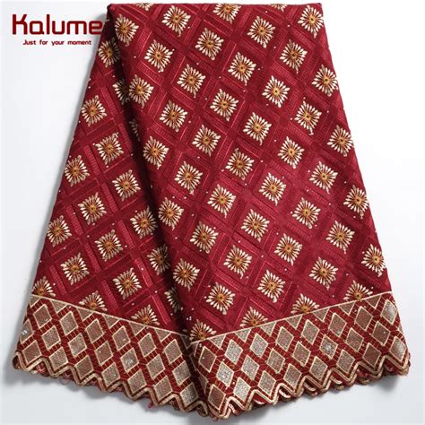 Kalume African Swiss Cotton Lace Fabric High Quality Men Women Nigerian