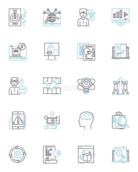 Conjunto De Iconos Lineales De Gobernanza Web Control De Coherencia De