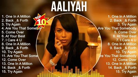 Aaliyah Greatest Hits ~ The Best Of Aaliyah ~ Top 10 Pop Artists Of All