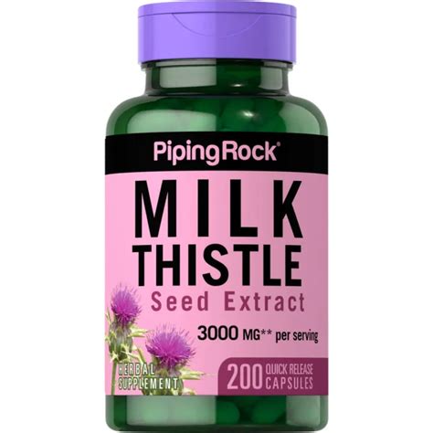 Piping Rock Milk Thistle Seed Extract 3000 Mg 200 Capsules Lazada Ph