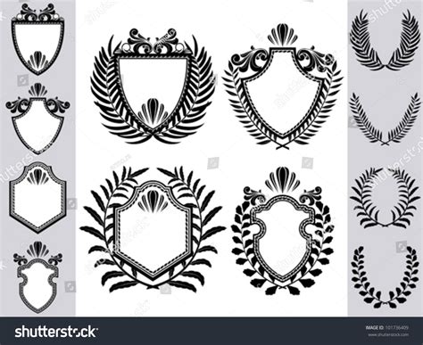 Shield Crest Wreath Stock Vector 101736409 - Shutterstock