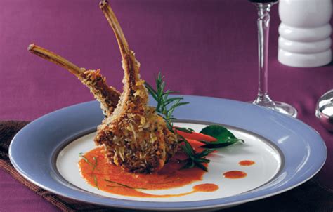 Roasted Bread Crumbs Lamb Chops With Panang Dressing Total Thai Food