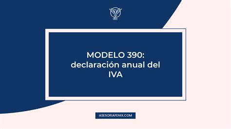 MODELO 390 declaración anual del IVA Asesoría Fenix