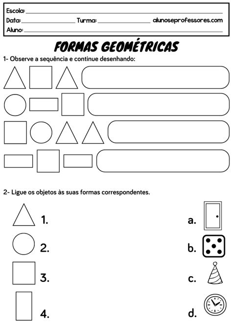 Atividades Sobre Formas Geom Tricas Alunos E Professores