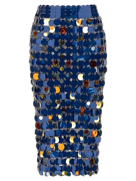 Paco Rabanne Sequin Midi Skirt Skirts In Blue Lyst