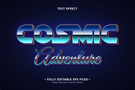 Cosmic 3d Font Editable Text Style Effect Vector Free Download