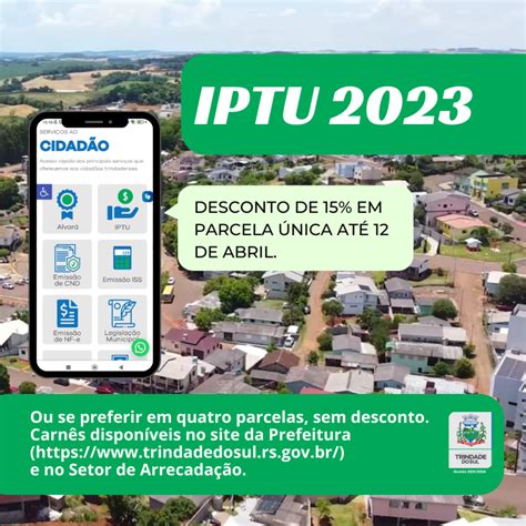 IPTU 2023 já está disponível para pagamento Prefeitura Municipal de