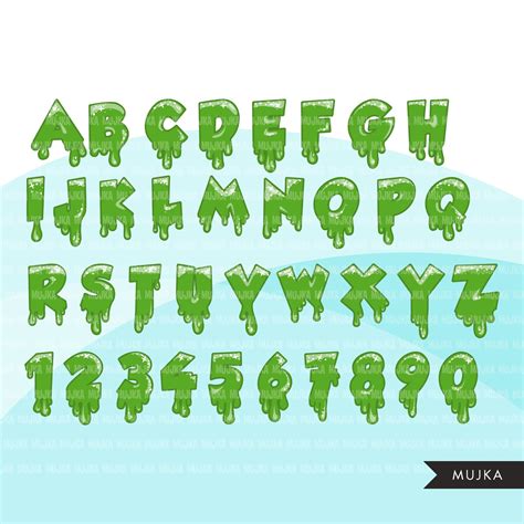 Slime Alphabet Clipart Bundle Of Slime Letters And Numbers Party Clip Mujka Cliparts