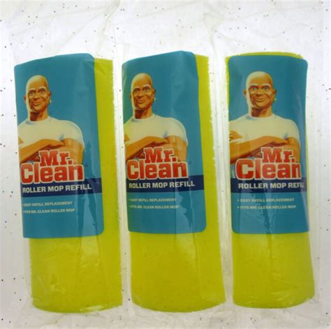 Mr Clean Roller Mop Refill Refills Mop Head ~ Lot Of 3 ~ Yellow Ebay