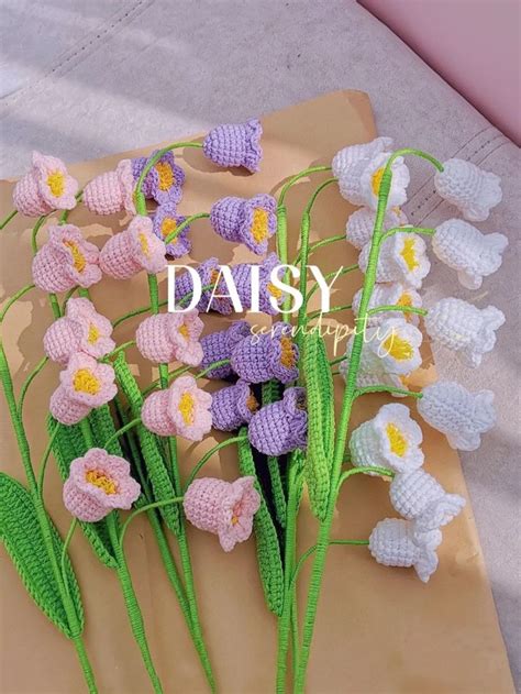 Pretty Crochet Colorful Lilies Of Valley Flower Bouquet Available Now