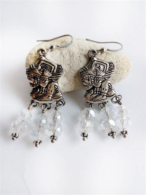 Mayan Jewelry For Her Crystal Beads Earrings Small And Etsy