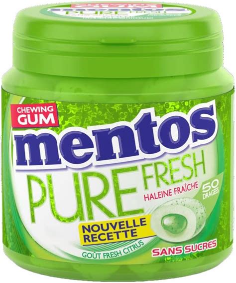 Mentos Gum Chewing Gum Mentos Pure Fresh Citrus Sans Sucres Parfum