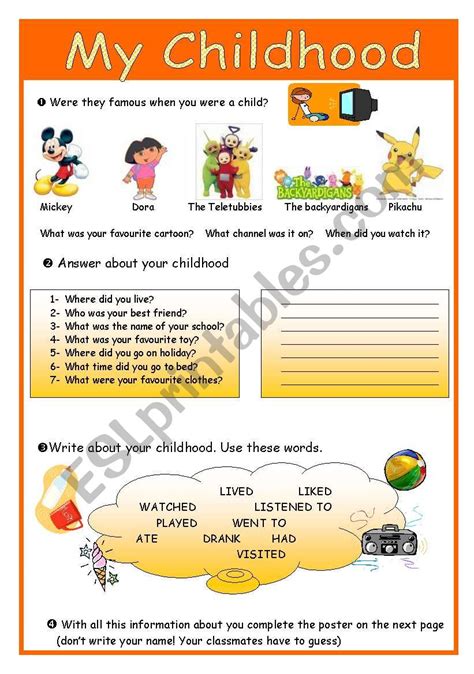 My Childhood Esl Worksheet By Andreaewa