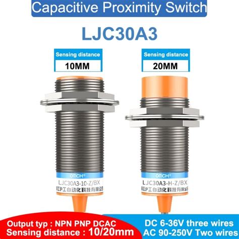 LJC30A3 DC 6 36V M12 สามสาย NPN PNP NO NC 10 20mm Sensing Distance