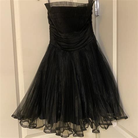 Betsey Johnson Black Tulle Evening Dress Size Depop