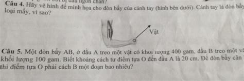 Giải bài tập Hãy vẽ hình để minh họa cho đòn bẩy của cánh tay hình