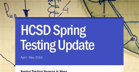 Hcsd Spring Testing Update Smore Newsletters For Education