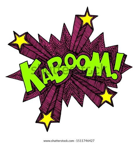 Kaboom Comic Cartoon Illustration White Background Ilustrações Stock