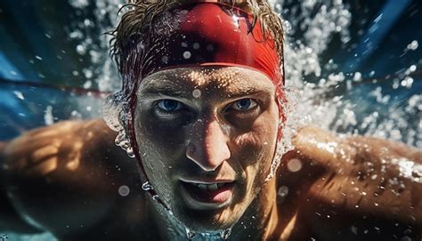 Premium AI Image | olympic swimming editorial dynamic photography