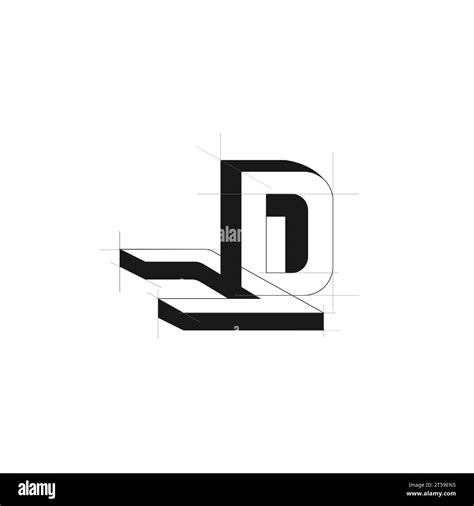 Letter Jd Monogram Logo With Grid Lines Method Design Jd Monogram Logo