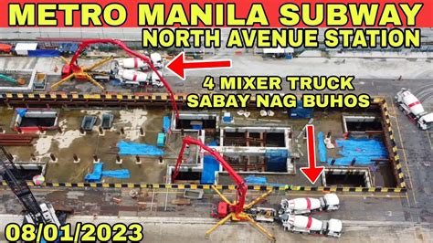 4 Mixer Truck Sabay Nag Buhos METRO MANILA SUBWAY NORTH AVE STATION 08