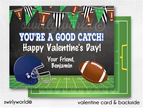 Football Valentine Cards Sports Valentines Valentine Cards Etsy