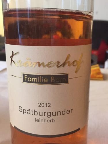 Weingut Krämerhof Familie Born Spätburgunder Feinherb Rosé Vivino