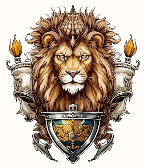 Premium Vector | Crowned lion illustration