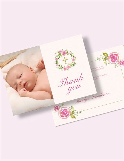 Baptism Thank You Card Template in Word, Publisher, PSD, Illustrator ...