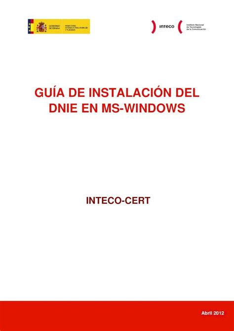 Pdf Gu A De Instalaci N Del Dnie En Ms Windows Pdf Filegu A De