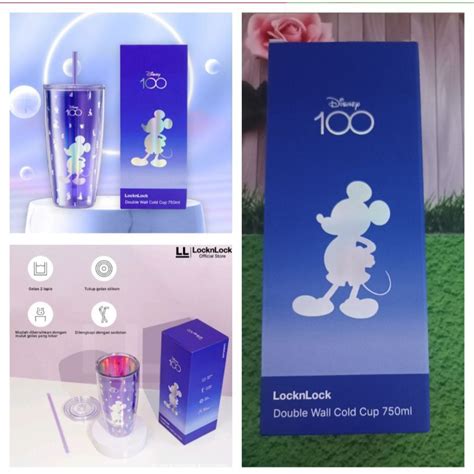 Jual Locknlock Tumbler Double Wall Cold Cup With Straw Disney Edition