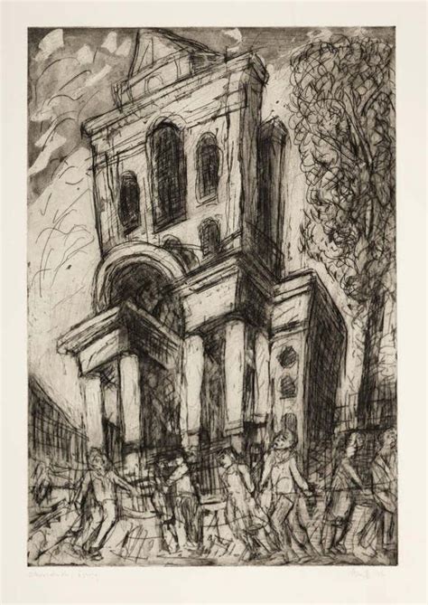 Leon Kossoff Christ Church Spitalfields Spring Etching