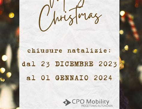 Chiusure Natalizie Cpo Mobility