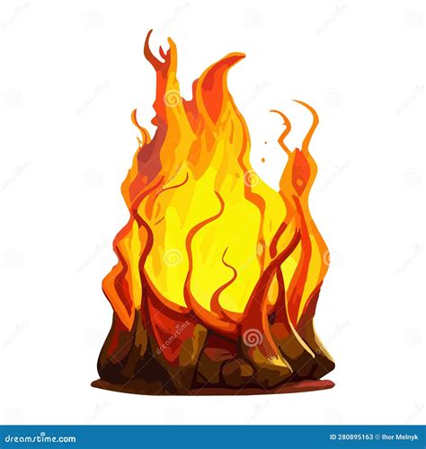 Cartoon Fire Flame stock illustration. Illustration of cartoon - 280895163