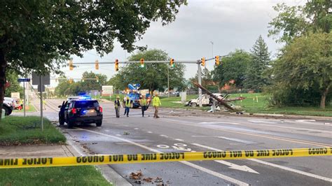 Crash Splits Power Pole In Half Kills Driver In Stolen Car During