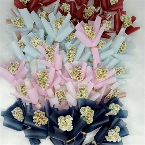 Jual Mini Bouquet Dried Flower Edelweiss Buket Bunga Kering Mini Buket