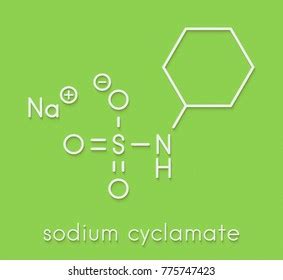 Sodium Cyclamate Artificial Sweetener Molecule Skeletal Stock Vector