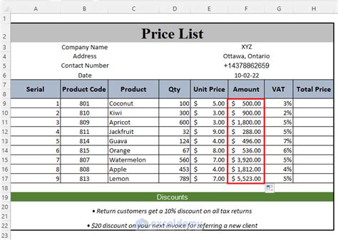 How To Make A Price List In Excel Step By Step Guidelines Exceldemy