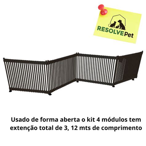 Cercado Pet Multifuncional Para Ambientes Internos Em PVC Kit 4 Lados