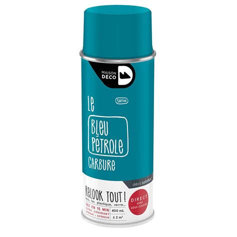 Peinture aérosol Relook Tout Bleu pétrole Satin 400ml Bricomarché