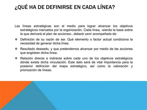 Objetivos estratégicos y líneas de acción PPT