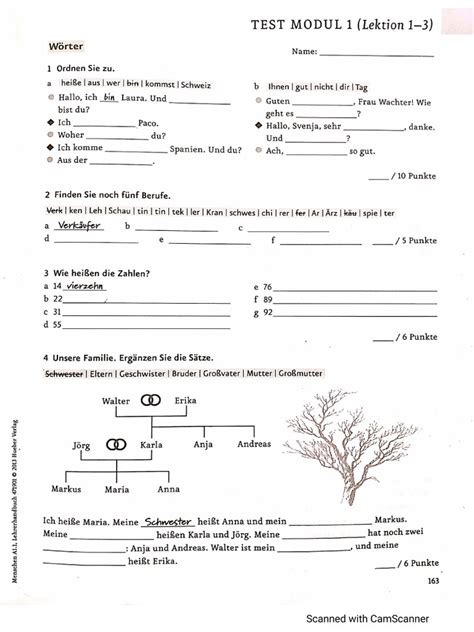 Test 1 - Menschen - A1.1 | PDF