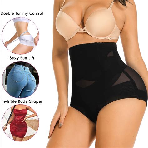 Vaslanda Women Butt Lifter Shapewear Hi Waist Double Tummy Control