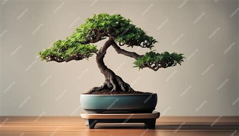 Premium Photo A Bonsai Tree In A Pot On A Table