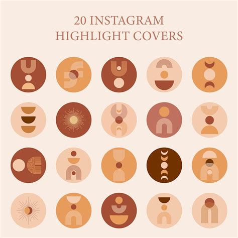 Premium Vector Instagram Highlight Cover With Mid Century Shape